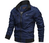 Chaqueta Bomber Men's Style Casual Nueva Primavera Otoño Visteza Exterior Algodón Cremallera