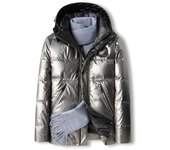 Men's short down jacket, white duck down
