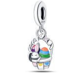 925 Sterling Silver Bunny Egg Basket Zirconia Stars Beads Fit Charms Silver 925 Original Bracelet for Jewelry Making