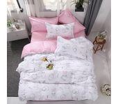 Cute Cats Reactive Printed Bedding Set Quilt Cover with Pillowcase Skin-friendly US Twin UK Size Children Bed Duvet Cover Set