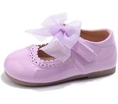 1-8Y Girls’ Flat Shoes Princess Child Patent Leather Infant Toddler Bowtie Shoes Kids Soft Sole Ballet Shoe