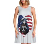 Customized Truckin 'Fashion Multi Flag Panel Women's Sleeveless Sun Skirt Casual Bag Tourism Beach Wear