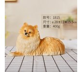Simulation dog ornament Pomeranian model living room TV cabinet decoration cute animal sculpture resin fox dog crafts