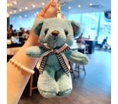 Trending Cartoon Bow Tie Plush Bear Keychain Cute Doll Puppet Pendant Small Gift