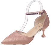 Hollow one-word button stiletto high-heeled sandals European and American fashion women's shoes large size pointed high heels