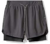 Lightweight Athletic Shorts, Quick Drying Athletic Shorts with Double Layer, Shorts De Correr Para Hombre 2 En 1 Secado Rápido Entrenamiento De Gimnasio Fitness Running Pantalones De Verano Shorts Deportivos
