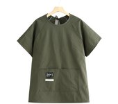 Waterproof Short Sleeved Apron Solid Color Oilproof Kitchen Apron Comfortable with Pocket Half Sleeved Work Clothes Dining