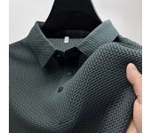 Nueva camisa Polo de color liso, combinada con un tejido vaquero informal de manga corta, cómodo y transpirable, adecuado para el verano