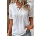 Talla grande Primavera y novedad de verano top de mujer elegante y de moda de manga corta