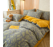 Funda de edredón individual de doble hilo, funda nórdica de algodón y lino lavada de nueva clase A, ropa de cama estampada respe