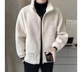 Chaqueta De Lana De Oveja Para Hombre Abrigo Coreano Con Cierre De Cremallera Estilo Streetwear Oversize Para Otoño E Invierno