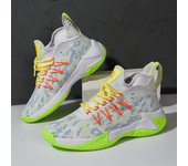 Fly Weave Zapatillas de baloncesto transpirables Antideslizantes Sólidas Zapatillas de deporte para estudiantes Amortiguación