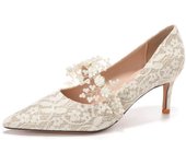 2024 new style women's shoes/sandals/high heels/stilettos/pointed toes/spring/summer/autumn/winter/banquet/wedding/work/leather/6.5 Champagne