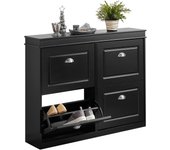 Zapatero Entrada Recibidor con 4 Puertas, Armario Estrecho Mueble Dormitorio Pasillo Salón, Organizador para Zapatos Gris 105 x 24 x 83 cm FSR79-HG ES