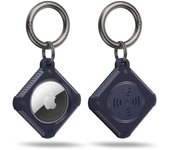 Carbon Fiber Pattern Protective Case for Apple Air Tags with Keychain Air Tag Case for Luggage Dog Collar Keys