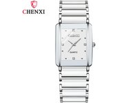 Reloj cuadrado popular para parejas, reloj para hombres y mujeres, reloj de cuarzo de moda de cerámica
