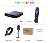Android TV Box A95X W2 With Android 11 S905W2 4K BT 4.2 4+32G WiFi 2.4G/5G LAN 100M TV Media Player