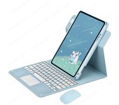 360 Rotation Keyboard Case with Pencil Holder for iPad Pro M4 11 inch 2024 Spanish keyboard with Touchpad Vertical Stand Case