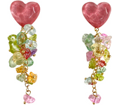 Her Lab Jewelry| Candy love earrings, S925 silver needles, girls cute earrings, gravel earrings, jewelry box packaging
