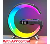 9 inch LED light RGB night light alarm clock, built-in Bluetooth speaker wireless charging suitable for iPhone Samsung
