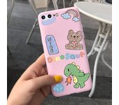 Luxury Phone Case For Apple iPhone 7 7Plus 8 8Plus Coque Fundas Soft Candy Color Silicone Back Cover Cartoon Flower Painting