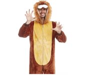 Disfraz Leon para Niño y Adulto, Disfraz de León Carnaval León Traje Marrón, Felpa León Disfraz con Cola, León Onesies para Carnaval Halloween Cosplay Disfraz de Animales Fiestas Niño y Adulto