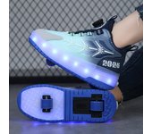 Malla Transpirable Niños Mafia Zapatos Cuatro Invisible Estudiante Patines Niños Zapatos De Ruedas Niñas Dos Ruedas Flash, Suela De Goma