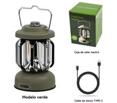 Lampara LED recargable camping Retro Portátil multifunción viajar carpa Faroles jardin exterior