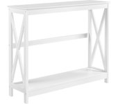 Muebles Entrada Recibidor Consola Recibidor Estrecha Mesa Recibidor Auxiliar de Forma X para Salón, Pasillo Blanca 101,5x30x81cm