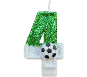 Football Children's Birthday Candles Number 0-9 Green Sparkles Birthday Creative Soccer Candle for Boy Party Cake Top Decoration