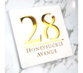 Personalised Laser Cut Acrylic Modern House ating Sign Door Address 3D Number Plaques Outdoor Name Plates Black White 18x18cm