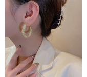 Delicate Leaf Ear Ring with Shiny CZ for Women Silver Color/Gold Color Fashion Hoop Earrings Fancy Girl Gift 2024 Jewelry Gifts