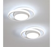 2PCS Lámpara de techo LED de Aluminio Doble Redondo Blanco 32W 27*22*6 Luz Blanca 220V 6500K