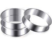 10 Pcs Double Rolled Tart Rings Stainless Steel Muffin Rings Crumpet Rings Round Tart Rings for Home Food Baking Tools