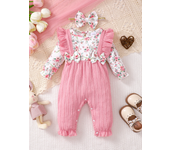 Winter Newborn Infant Baby Boys Romper Bear Print Long Sleeve Button Up Front Rompers Kids Onepiece Soft Fashion Baby  Clothing