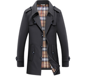 Men's Business Quality Trench Coat, Plus Size Jacket