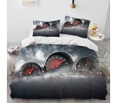 3D Racing Car Dashboard Comforter Bedding Set,Duvet Cover Bed Set Quilt Cover Pillowcase,King Queen Size Bedding Set Adult Child