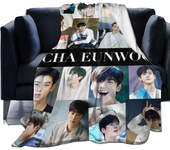Cha Eun woo Soft and Comfortable Warm Fleece Blanket for Sofa,Office Bed car Camp Couch Cozy Fluffy Plush Throw Blankets Beach Blankets-e337