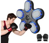 SOMY Máquina de boxeo musical 2024 con guantes de boxeo, máquina de boxeo Bluetooth inteligente con LED electrónico montado en la pared, equipo de punzonado para entrenamiento de objetivo de boxeo musical para el hogar (actualización)