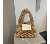 New Summer Straw Crochet Bag Solid Color Leisure Beach Hollow Handbag Casual Vacation Woven Totes Bag Ladies/Girls