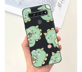 For LG K61 Case Cute Cat Dinosaur Soft Black Silicone Shockproof Bumper For LGK61 2020 Funda LM-Q630EAW LM-Q630 K 61 Phone Cover