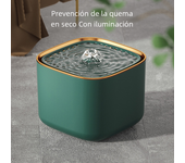Automatic Water Source with L Light for Cats, Electric Silent Power Supply, USB, Ultra Silent, 3L