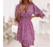New Bohemian print dress for 2024, mid waist tie up, paired with casual floral backless skirt