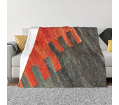 Vintage Turkish Kilim Blankets Warm Flannel Bohemian Geometric Diamond Tribal Ethnic Art Throw Blanket for Bed Travel Rug Piece