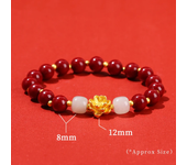 JD Natural Cinnabar Real Bead Bracelets Women Men Change Lucky Wealth Protection Hand String Pixiu Carved Vintage Bangles Gift