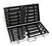 22-Piece Ratchet Wrench Ring Mouth Ratchet Wrench Set 6-32 mm Tool Set + Box, Chrome Vanadium Steel Open-End Ring Spanner Set