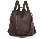 Mochila pequeña de cuero para mujer, bolso de viaje informal, antirrobo, ipad, mini mochila escolar