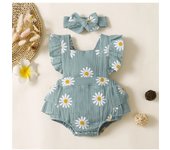 Verano recién nacido bebé niñas de 0 a 18 meses mameluco estampado de girasol sin mangas lindo mono de una pieza para niños