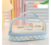 PVC Cartoon Large Capacity Pencil Case Kawaii School Supplies cosmetic Storage Bag Students Big Pen Box Pouch Stationery gift