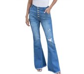 Flared Trousers Skinny Stretch Women's Flare Jeans Slim Fit Unique Size X Larg Cowboy Pants for Woman 2025 High Quality Baggy Z